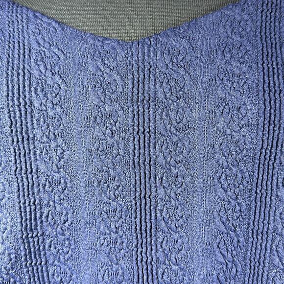 Julia Jordan Sweetheart Neck Long Sleeve Knit Dress Navy Blue Textured Size 14 - Picture 9 of 16